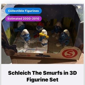 Schleich The Smurfs 3D Figurine Set - Blue & White Smurfs